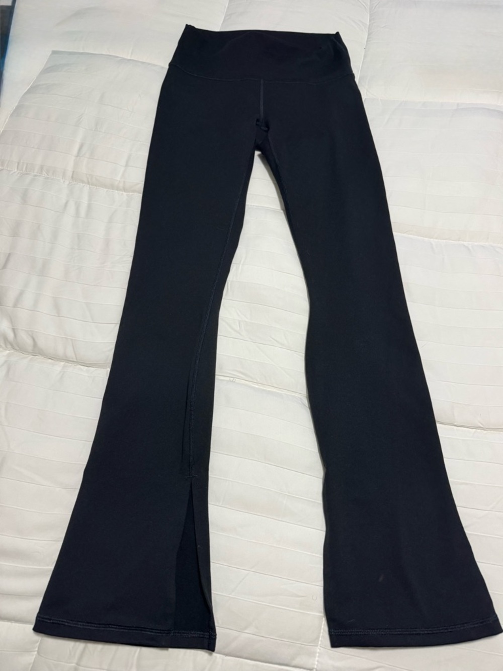 Fabletics Black Flared Leggings with Ankle Slits